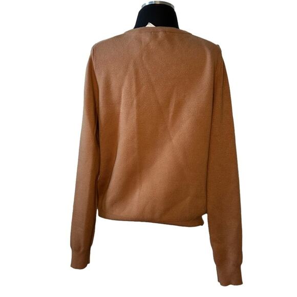 Monrow Supersoft Knit Sweater Cut Out Shoulders Top Soft Brown Size L Neutral - Picture 6 of 15